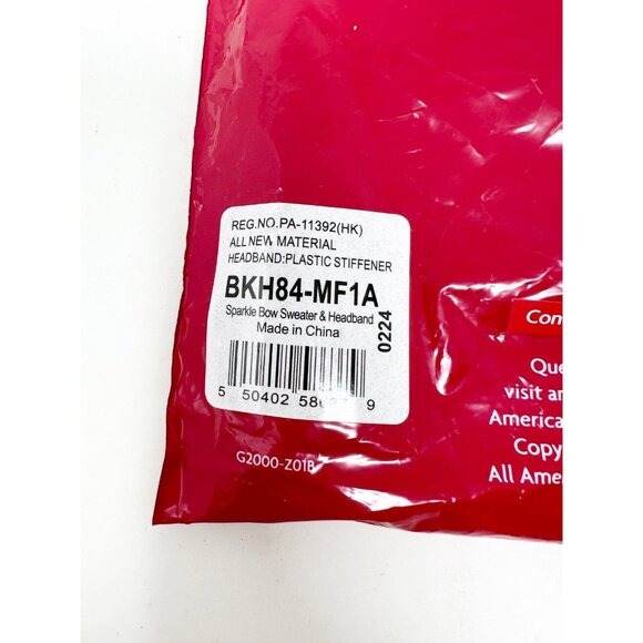 American Girl Doll Sparkle Bow Sweater Headband Outfit Set 2014 Pink - Picture 3 of 4